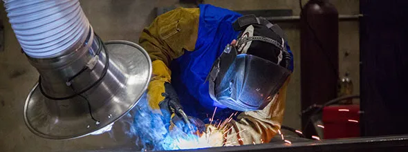 welding air filtration units in use