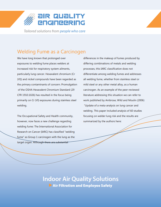 White Paper On Welding Fume as a Carcinogen