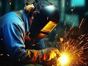 welder in factory welding